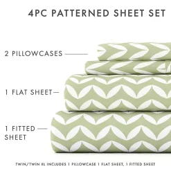 Online Kirklands Home Green and White Chevron 3-pc. Twin Sheet Set