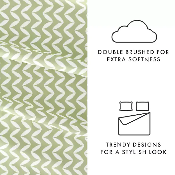 Online Kirklands Home Green and White Chevron 3-pc. Twin Sheet Set