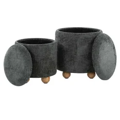 Kirklands Home Bacci Nesting Ottomans, Set of 2 Green