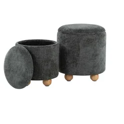 Kirklands Home Bacci Nesting Ottomans, Set of 2 Green