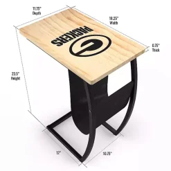New Kirklands Home Green Bay Packers Wood C-Table Tan