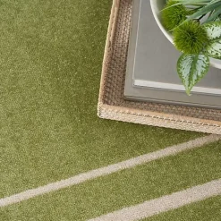 Best Kirklands Home Green Bordered Indoor/Outdoor Area Rug, 5x7