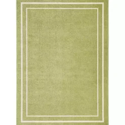 Outlet Kirklands Home Green Bordered Indoor/Outdoor Area Rug, 6x9