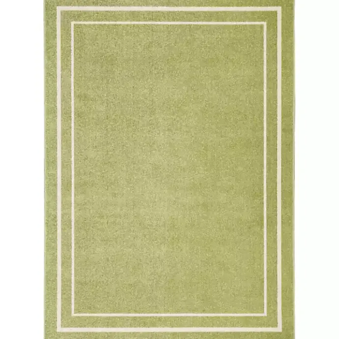 Outlet Kirklands Home Green Bordered Indoor/Outdoor Area Rug, 6x9