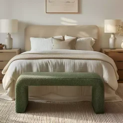 New Kirklands Home Boucle Waterfall Bench Green