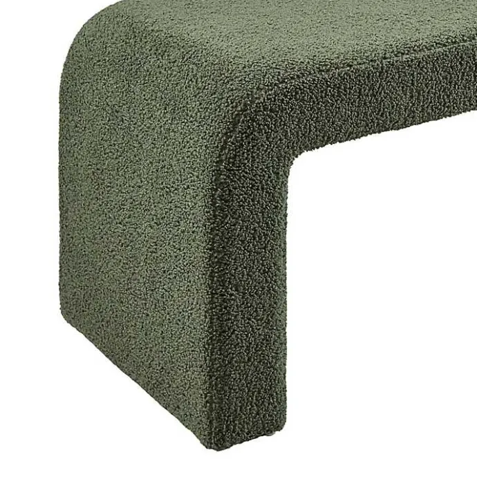 New Kirklands Home Boucle Waterfall Bench Green