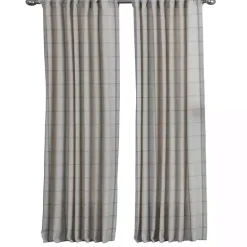 Discount Kirklands Home Green Checkered Single Curtain Panel, 84 in.
