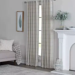 Discount Kirklands Home Green Checkered Single Curtain Panel, 84 in.