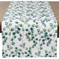 Clearance Kirklands Home Eucalyptus Leaf Long Polyester Runner Green