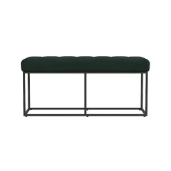 Clearance Kirklands Home Faux Suede Upholstered Metal Frame Bench Green