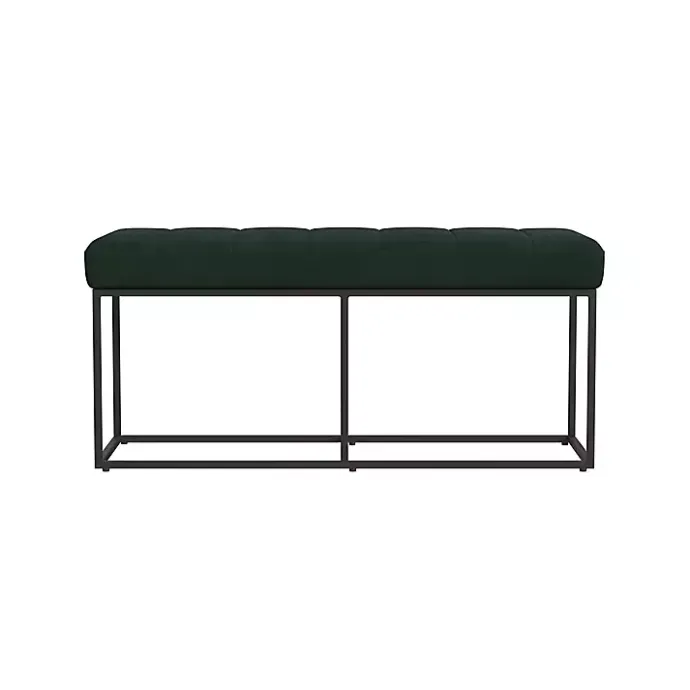 Clearance Kirklands Home Faux Suede Upholstered Metal Frame Bench Green