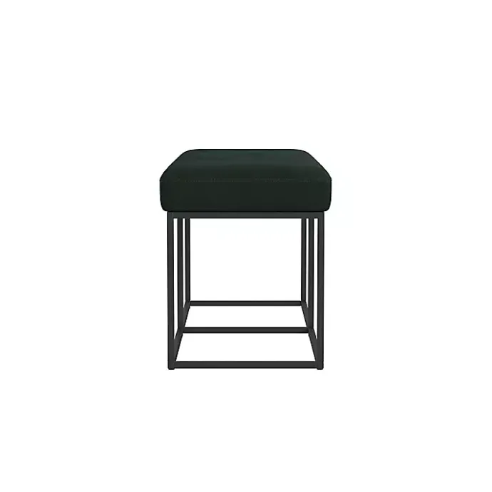 Clearance Kirklands Home Faux Suede Upholstered Metal Frame Bench Green