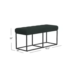 Clearance Kirklands Home Faux Suede Upholstered Metal Frame Bench Green