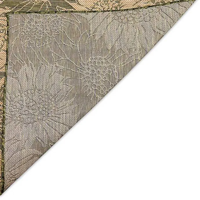 Sale Kirklands Home Green Floral Blooms Outdoor Area Rug, 4x7