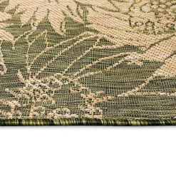 Sale Kirklands Home Green Floral Blooms Outdoor Area Rug, 4x7