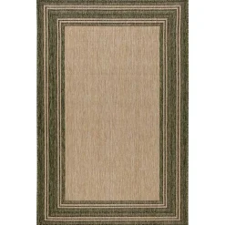 Outlet Kirklands Home Green Framed Border Outdoor Area Rug, 4x7