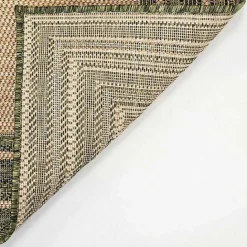 Outlet Kirklands Home Green Framed Border Outdoor Area Rug, 4x7