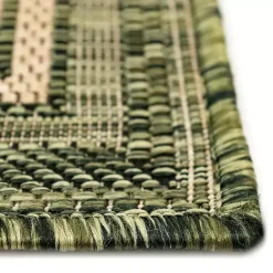 Outlet Kirklands Home Green Framed Border Outdoor Area Rug, 4x7