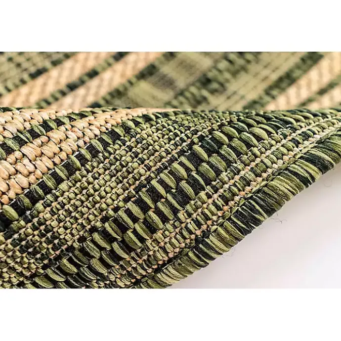 New Kirklands Home Green Framed Border Outdoor Area Rug, 7x9