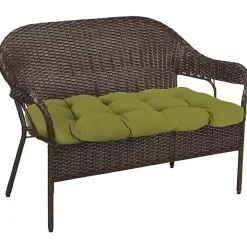 Clearance Kirklands Home French Edge Outdoor Wicker Settee Cushion Green