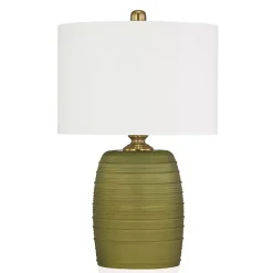 Hot Kirklands Home Green Glass Fiola Table Lamp White
