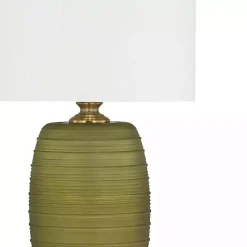 Hot Kirklands Home Green Glass Fiola Table Lamp White