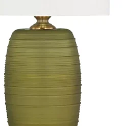 Hot Kirklands Home Green Glass Fiola Table Lamp White