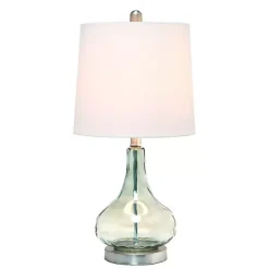 Discount Kirklands Home Green Glass Ripple Table Lamp White