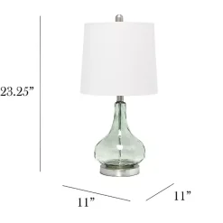 Discount Kirklands Home Green Glass Ripple Table Lamp White