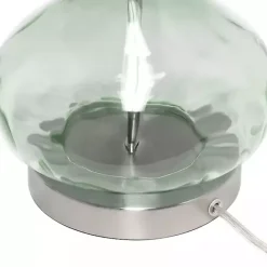 Discount Kirklands Home Green Glass Ripple Table Lamp White