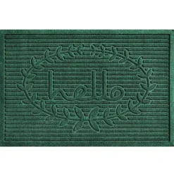 Online Kirklands Home Hello Ribbed Durable Doormat Green