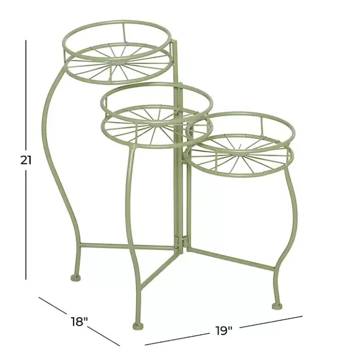 Sale Kirklands Home Metal Starburst 3-Tier Plant Stand Green