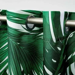 Outlet Kirklands Home Green Palm Leaf Outdoor Curtain Panel Set, 96 in.