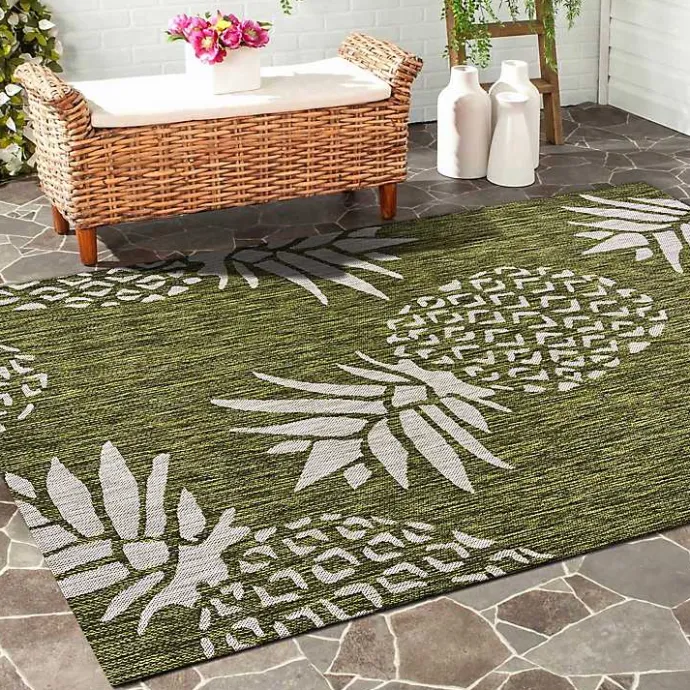 Outlet Kirklands Home Pineapple Indoor/Outdoor Area Rug, 5x7 Green