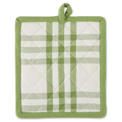 Hot Kirklands Home Green Plaid Eat Drink Enjoy 4-pc. Dish Towel Set