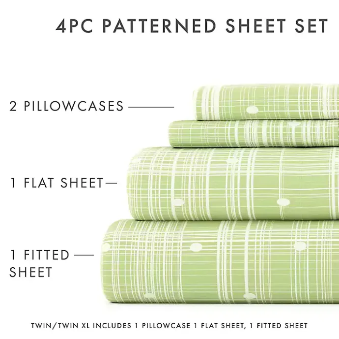 Outlet Kirklands Home Plaid Polka Dot 3-pc. Twin Sheet Set Green