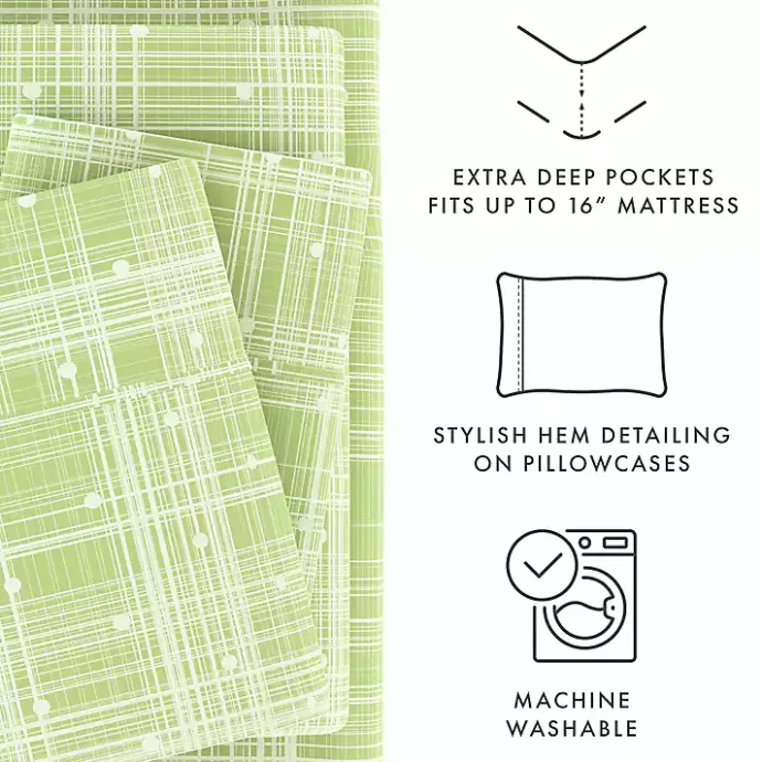 Outlet Kirklands Home Plaid Polka Dot 3-pc. Twin Sheet Set Green