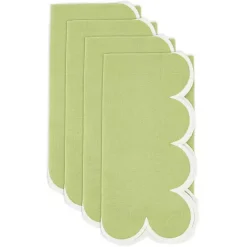 Kirklands Home Scalloped Edge Napkins, Set of 4 Green