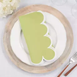 Kirklands Home Scalloped Edge Napkins, Set of 4 Green