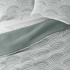 Kirklands Home Green Scalloped Reversible 3-pc. King Quilt Set