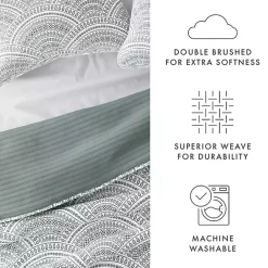 Kirklands Home Green Scalloped Reversible 3-pc. King Quilt Set