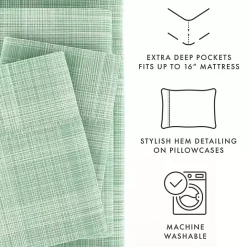 New Kirklands Home Soft Thatch 3-pc. Twin Sheet Set Green
