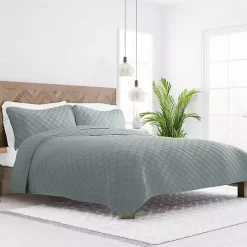 Outlet Kirklands Home Stitched Diamond 2-pc. Twin Quilt Set Green
