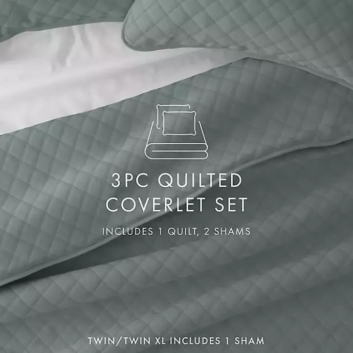 Outlet Kirklands Home Stitched Diamond 2-pc. Twin Quilt Set Green