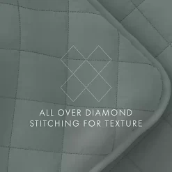 Clearance Kirklands Home Stitched Diamond 3-pc. Queen Quilt Set Green