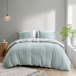 New Kirklands Home Stripe Diamond California King Comforter Set Green