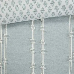 New Kirklands Home Stripe Diamond California King Comforter Set Green
