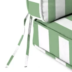 Hot Kirklands Home Green Striped Outdoor Deep Seat Cushion