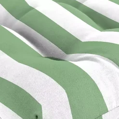 New Kirklands Home Stripes Outdoor Chair Cushions, Set of 2 Green