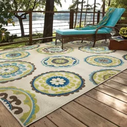 Best Kirklands Home Green Suzani Capetown Area Rug, 5x7